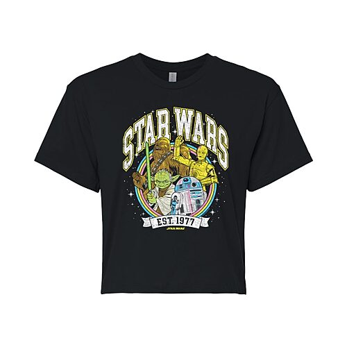 Womens Crew Neck Short Sleeve Regular Fit Star Wars Graphic T-Shirt, Xx-large, Black