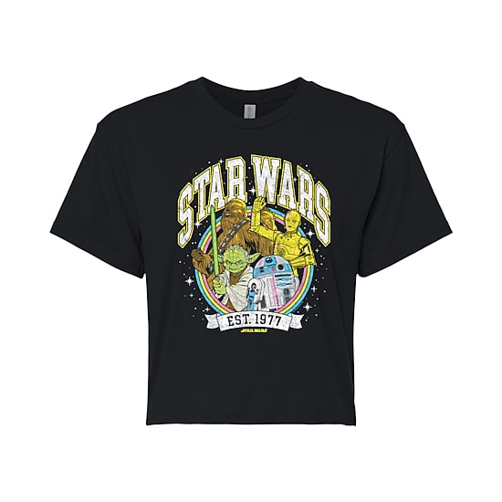 Womens Crew Neck Short Sleeve Regular Fit Star Wars Graphic T-Shirt