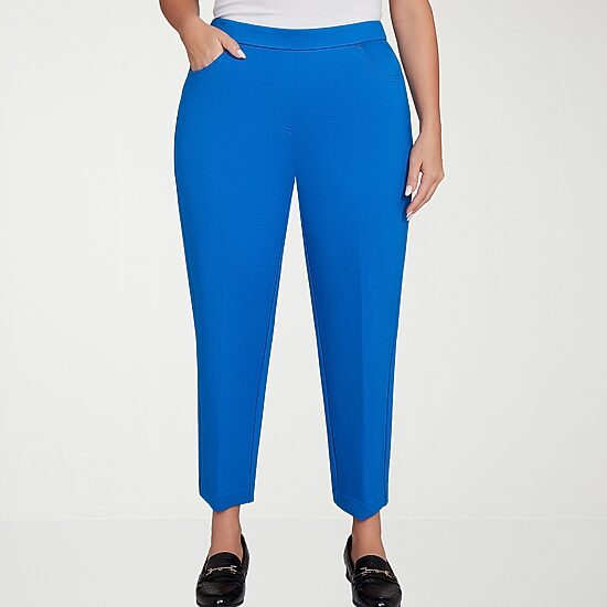 Alfred Dunner Barcelona Womens Plus Short Straight Mid Rise Pull-On Pant