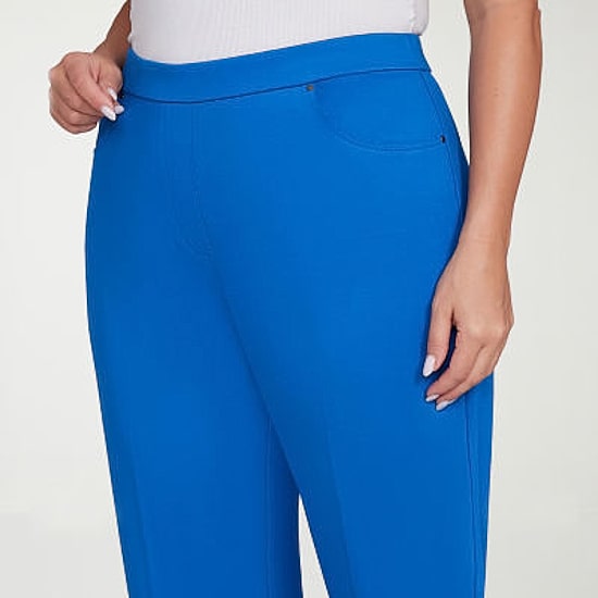 Alfred Dunner Barcelona Womens Plus Short Straight Mid Rise Pull-On Pant