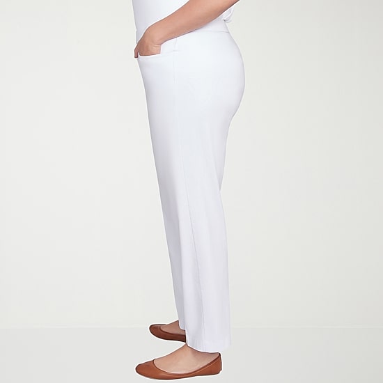 Alfred Dunner Classics Womens Slim Mid Rise Pull-On Pant