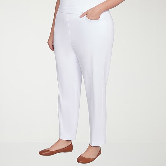 Alfred Dunner Classics Womens Slim Mid Rise Pull-On Pant