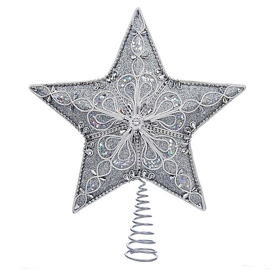 Kurt Adler 13.5" Silver Star Treetopper