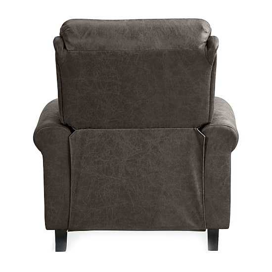 ProLounger Anna Traditional Roll-Arm Push Back Recliner in Distressed Faux Leather with Nailheads