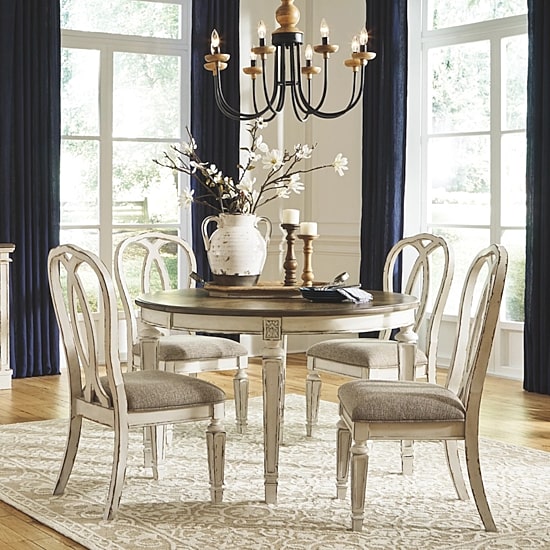 Signature Design by Ashley Realyn 5-Piece Oval Extension Ribbon Back Dining Set