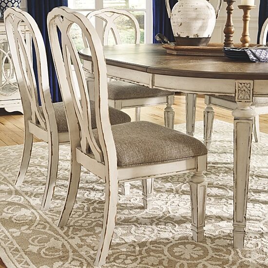 Signature Design by Ashley Realyn 5-Piece Oval Extension Ribbon Back Dining Set