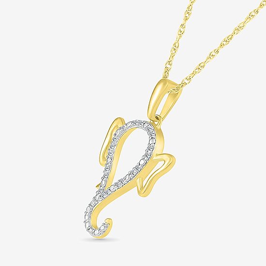 Lord Ganesha Womens Diamond Accent Natural White Diamond 14K Gold 18 Inch Pendant Necklace