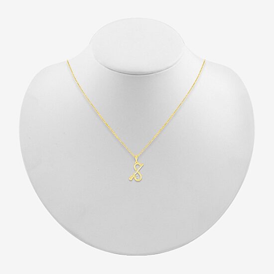 Krishna Flute Womens Diamond Accent Natural White Diamond 14K Gold 18 Inch Pendant Necklace