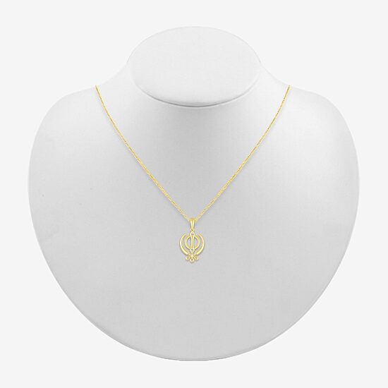 Khanda Womens Diamond Accent Natural White Diamond 14K Gold 18 Inch Pendant Necklace