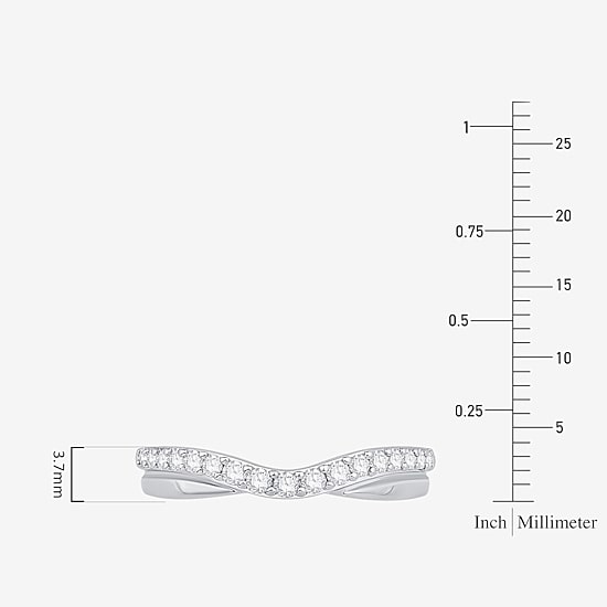 1/4 CT.T.W. Natural Diamond 10K or 14K Gold Curved Wedding Band