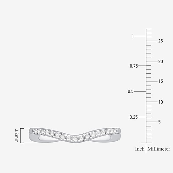 1/10 CT.T.W. Natural Diamond 10K or 14K Gold Curved Wedding Band