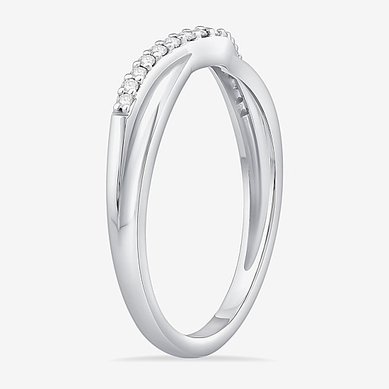 1/10 CT.T.W. Natural Diamond 10K or 14K Gold Curved Wedding Band