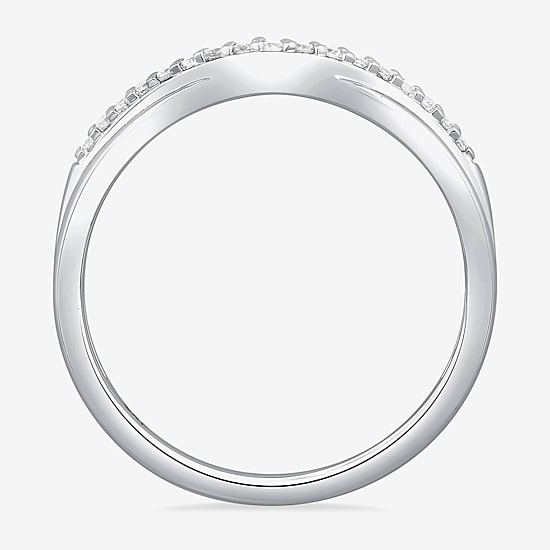 1/10 CT.T.W. Natural Diamond 10K or 14K Gold Curved Wedding Band