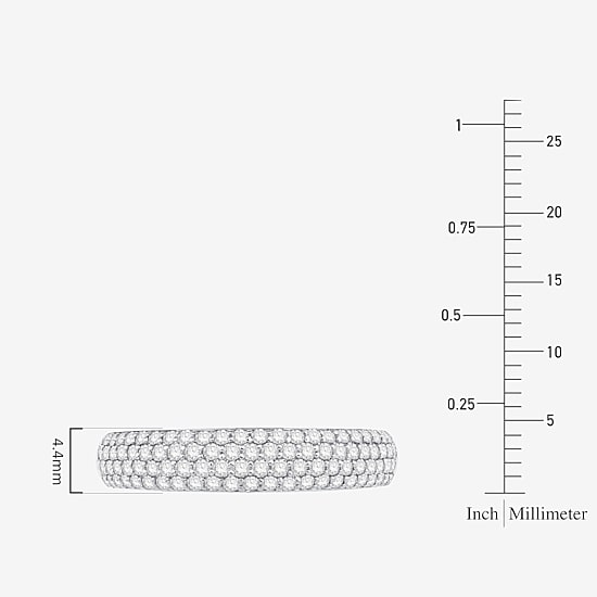 Micro Pave Womens 4MM 1/2 CT. T.W. Natural White Diamond 10K Gold Anniversary Wedding Band