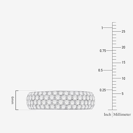 Micro Pave Womens 5.5MM 1 1/2 CT. T.W. Natural White Diamond 10K Gold Anniversary Wedding Band