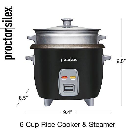 Proctor Silex 6 Cup Rice Cooker and Food Steamer