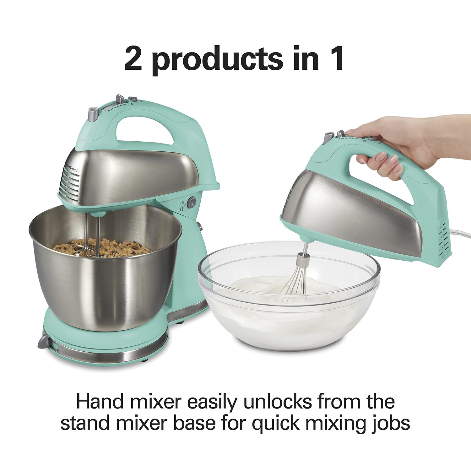 Hamilton Beach Classic Hand Stand Mixer with 4 Qt Stainless Steel Bowl