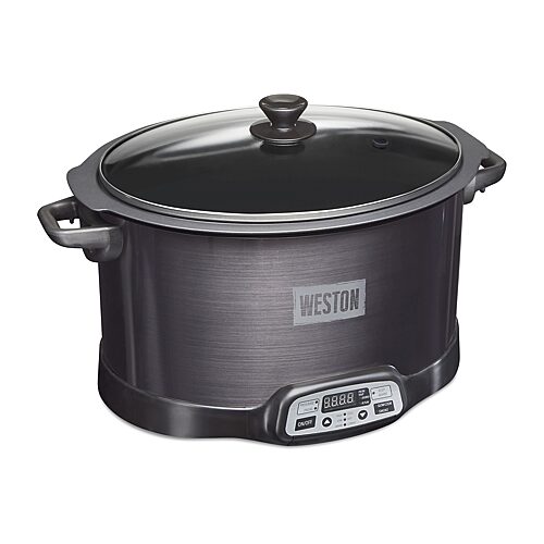 03-2500-W 2-in-1 Indoor Smoker and Slow Cooker, 6 qt, 120 V, 370 W, Digital Control