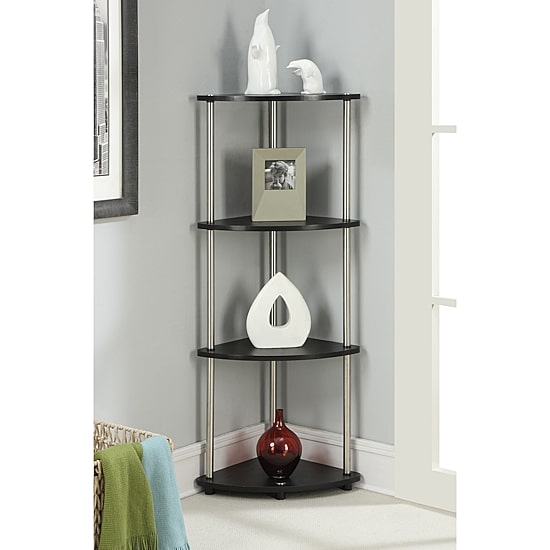 Convenience Concepts Designs2go No Tools 4-Shelf Corner Unit Bookshelf