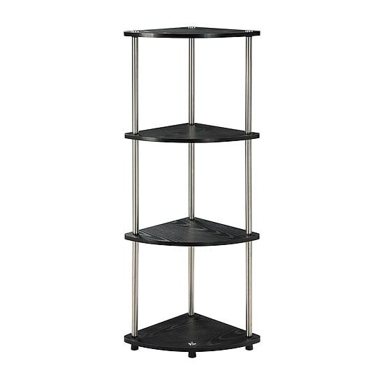 Convenience Concepts Designs2go No Tools 4-Shelf Corner Unit Bookshelf