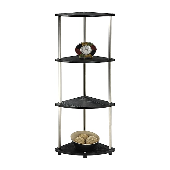 Convenience Concepts Designs2go No Tools 4-Shelf Corner Unit Bookshelf