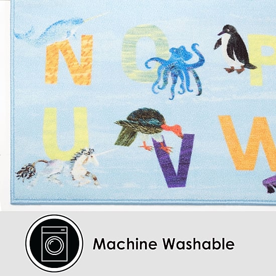 Eric Carle Elementary Alphabet Print Loomed Rectangular Indoor Accent Rug