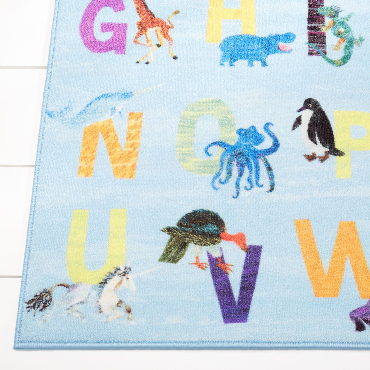 Eric Carle Elementary Alphabet Print Loomed Rectangular Indoor Accent Rug