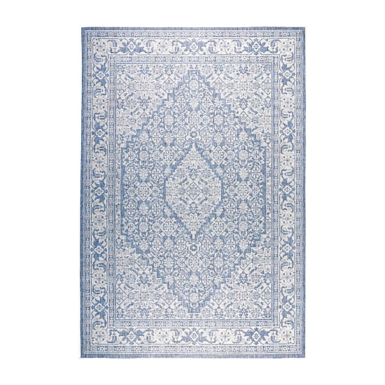 Nicole Miller Patio Country Dahlia Medallion Loomed Rectangular Outdoor Area Rug