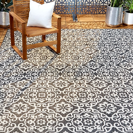 Nicole Miller Patio Country Danica Ikat Loomed Rectangular Outdoor Area Rug