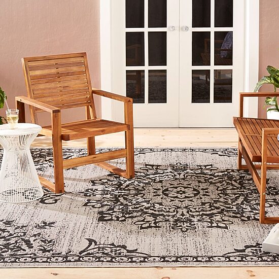 Nicole Miller Patio Country Azalea Medallion Loomed Rectangular Outdoor Area Rug