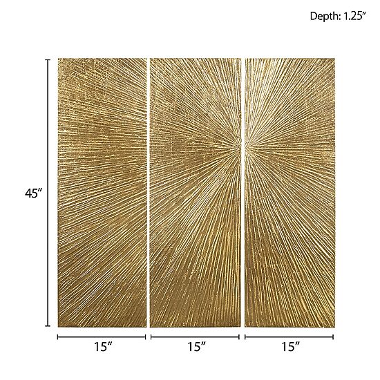 Madison Park Signature Sunburst Hand Painted Décor 3-pc. Wall Art Set