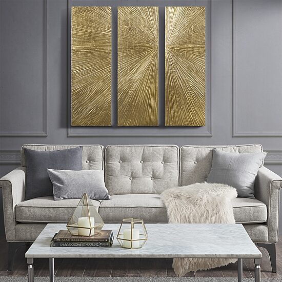 Madison Park Signature Sunburst Hand Painted Décor 3-pc. Wall Art Set