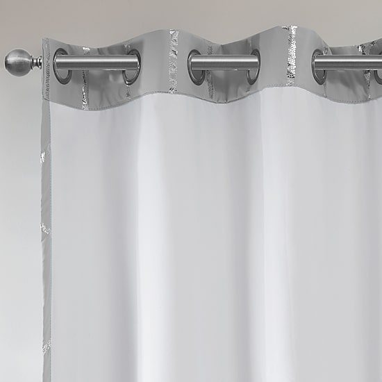 Intelligent Design Khloe Geometric Metallic Grommet Top Energy Saving 100% Blackout Set of 2 Curtain Panel