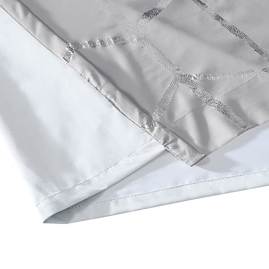 Intelligent Design Khloe Geometric Metallic Grommet Top Energy Saving 100% Blackout Set of 2 Curtain Panel