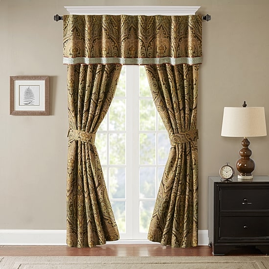 Madison Park Canovia Springs Rod Pocket Back Tab Waterfall Valance