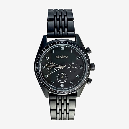 Geneva Mens Black Bracelet Watch Mac8146jc