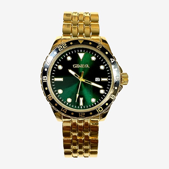 Geneva Mens Gold Tone Bracelet Watch Mac8148jc