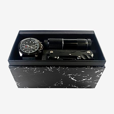 Geneva Mens Silver Tone Stainless Steel 2-pc. Watch Boxed Set