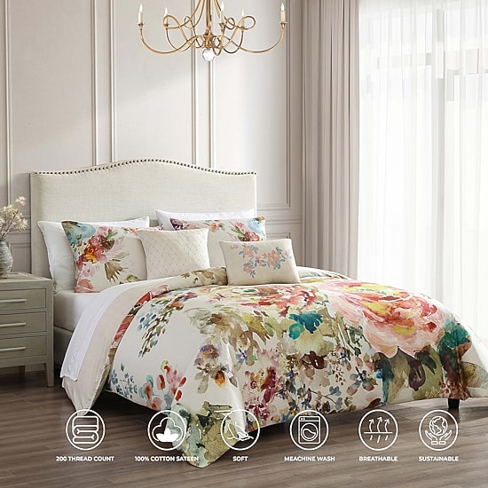 Bebejan Antique Flowers 5-pc. Midweight REVERSIBLE Comforter Set