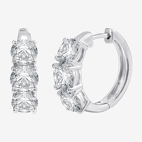 (H-I / Si2-I1) Womens 5 CT. T.W. Lab Grown White Diamond 14K Gold 18.9mm Hoop Earrings