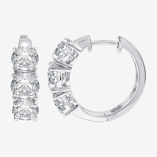 (H-I / Si2-I1) Womens 5 CT. T.W. Lab Grown White Diamond 14K Gold 18.9mm Hoop Earrings