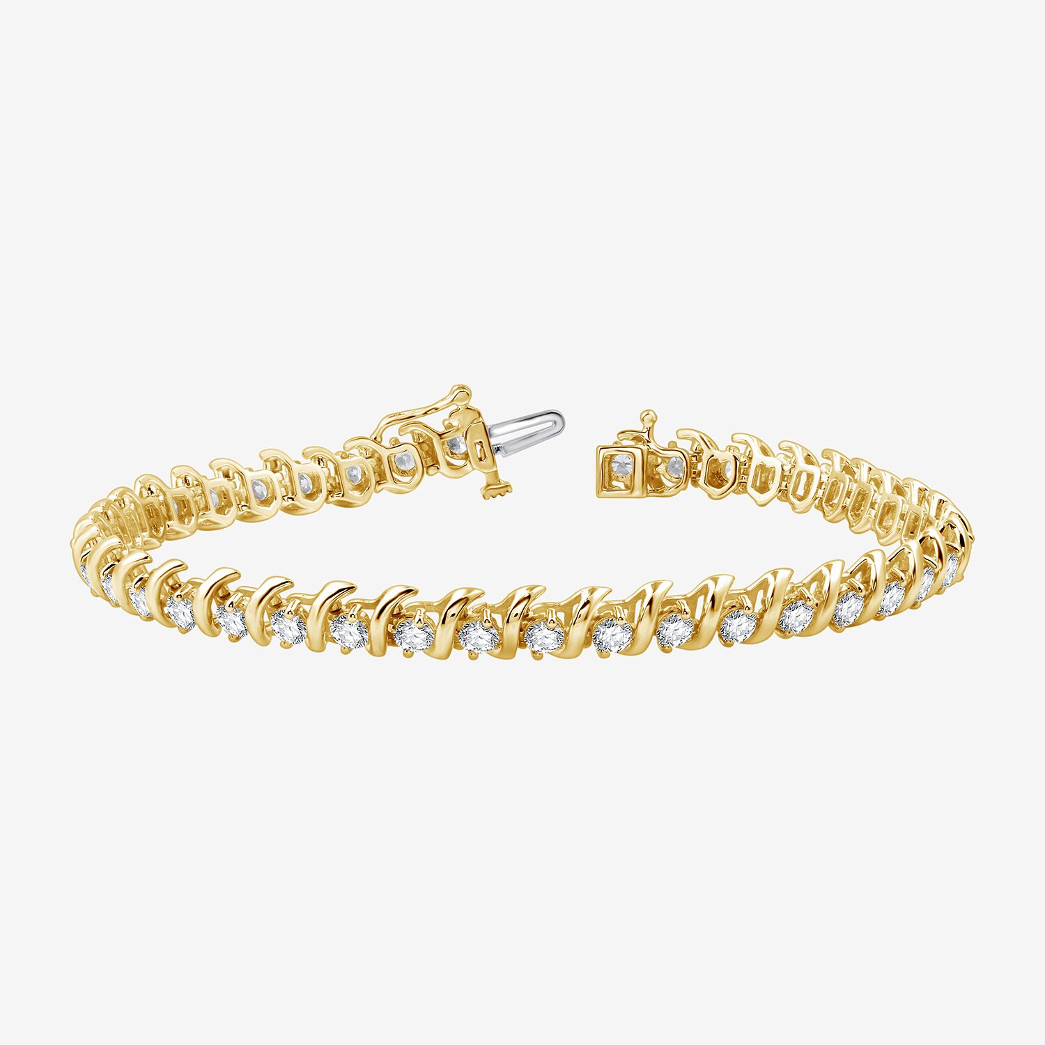 H-I / Si2-I1) Womens CT. T.W. Lab Grown White Diamond 10K Gold Inch Tennis Bracelet
