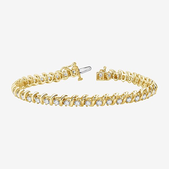 (H-I / Si2-I1) Womens 4 CT. T.W. Lab Grown White Diamond 10K Gold 7.5 Inch Tennis Bracelet