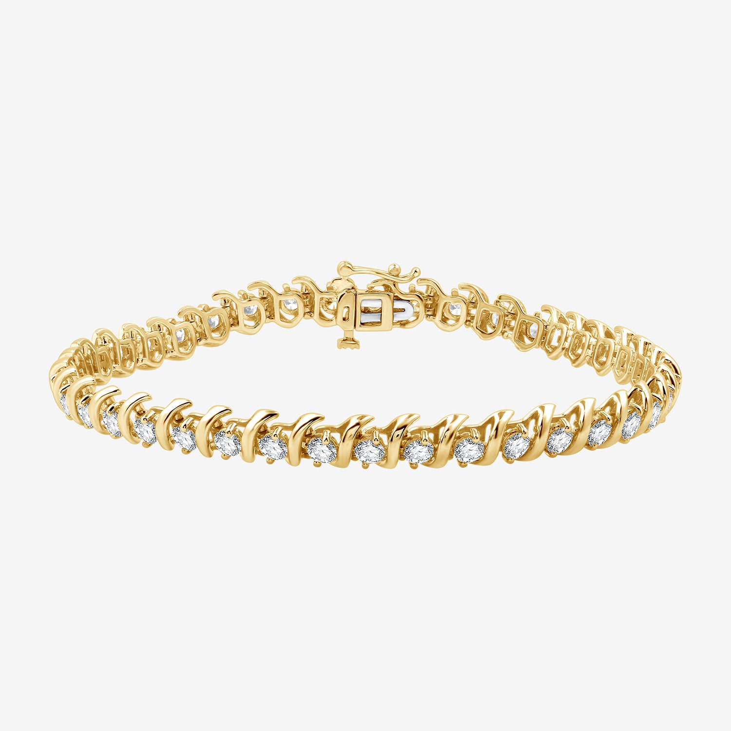 H-I / Si2-I1) Womens CT. T.W. Lab Grown White Diamond 10K Gold Inch Tennis Bracelet