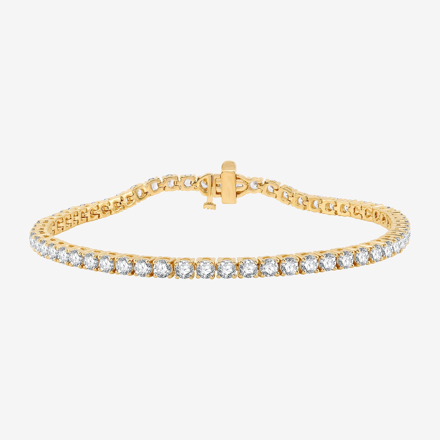 5 CT. T.W. Lab-Grown (G / SI1-SI2) Diamond 10K or 14K White or Yellow Gold Tennis Bracelet