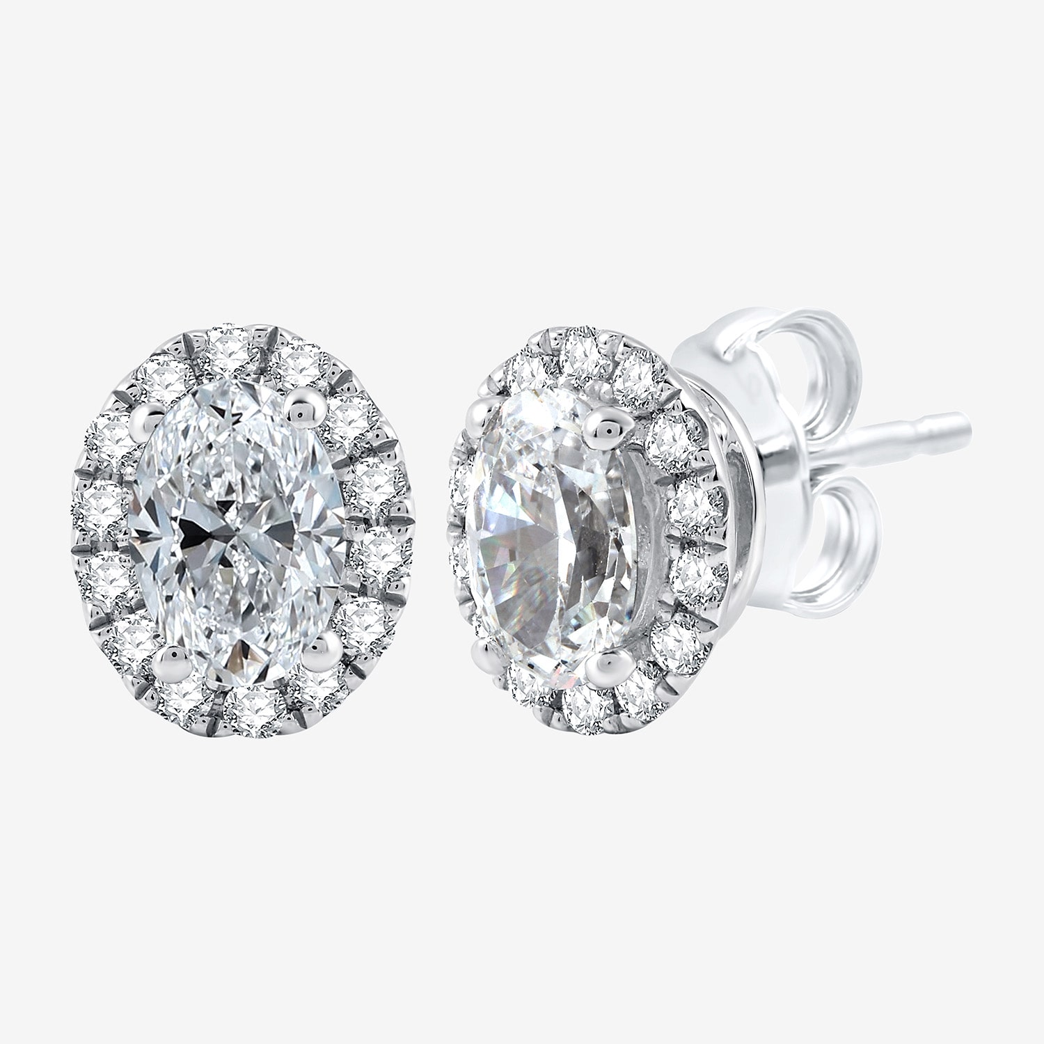 Ever Star (H-I / Si2-I1) 1 CT. T.W. Lab Grown White Diamond 10K Gold Oval Stud Earrings