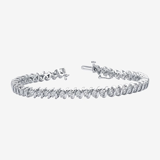 Womens 1/4 CT. T.W. Lab Grown White Diamond Sterling Silver 7.5 Inch Tennis Bracelet