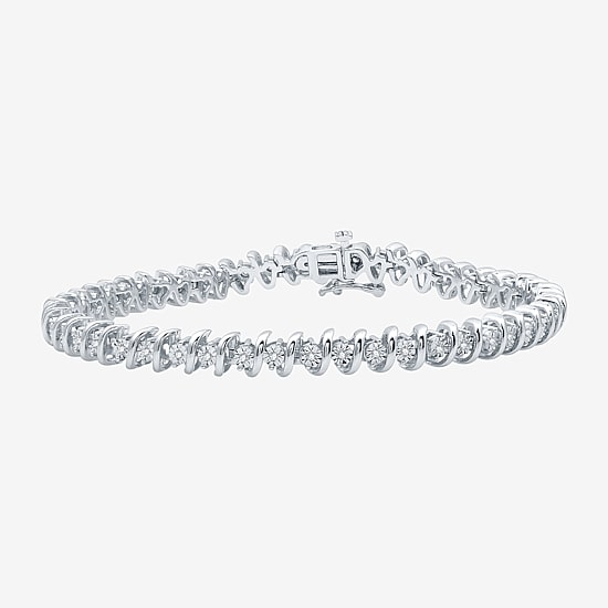 Womens 1/4 CT. T.W. Lab Grown White Diamond Sterling Silver 7.5 Inch Tennis Bracelet