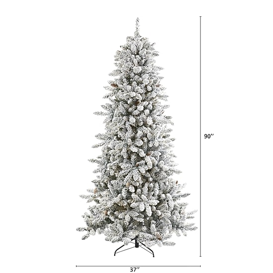 Nearly Natural Livingston Faux Flocked Fir Christmas Tree