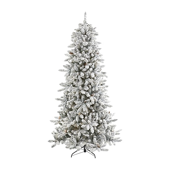 Nearly Natural Livingston Faux Flocked Fir Christmas Tree